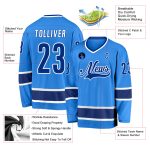 Personalized Powder Blue Royal-White Hockey Jersey Team Custom Name and Number
