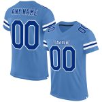 Personalized Powder Blue Royal-White Mesh Authentic Football Jersey