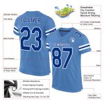 Personalized Powder Blue Royal-White Mesh Authentic Football Jersey