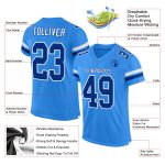 Personalized Powder Blue Royal-White Mesh Authentic Football Jersey Team Custom Name and Number