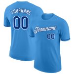 Personalized Powder Blue Royal-White Performance T-Shirt Team Custom Name and Number