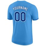Personalized Powder Blue Royal-White Performance T-Shirt Team Custom Name and Number