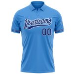 Personalized Powder Blue Royal-White Performance Vapor Golf Polo Shirt Team Custom Name and Number