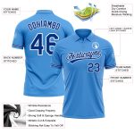 Personalized Powder Blue Royal-White Performance Vapor Golf Polo Shirt Team Custom Name and Number