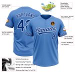 Personalized Powder Blue Royal-White Two-Button Unisex Softball Jersey Team Custom Name and Number