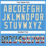 Personalized Powder Blue Vintage USA Flag-City Cream Performance T-Shirt Team Custom Name and Number