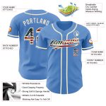 Personalized Powder Blue Vintage USA Flag-Cream Authentic Baseball Jersey Team Custom Name and Number
