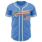 Personalized Powder Blue Vintage USA Flag-Cream Authentic Baseball Jersey Team Custom Name and Number