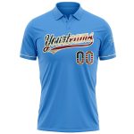 Personalized Powder Blue Vintage USA Flag-Cream Performance Vapor Golf Polo Shirt Team Custom Name and Number