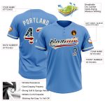 Personalized Powder Blue Vintage USA Flag-Cream Two-Button Unisex Softball Jersey Team Custom Name and Number