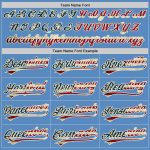 Personalized Powder Blue Vintage USA Flag-Cream Two-Button Unisex Softball Jersey Team Custom Name and Number