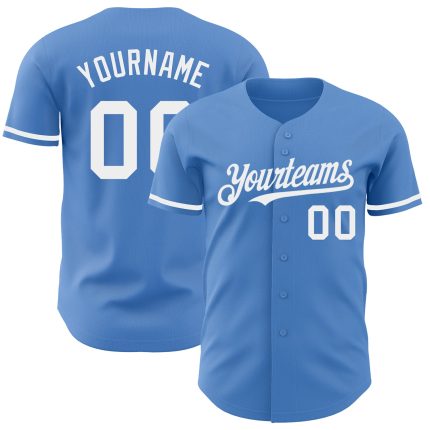 Personalized Powder Blue White Authentic Baseball Jersey Team Custom Name and Number