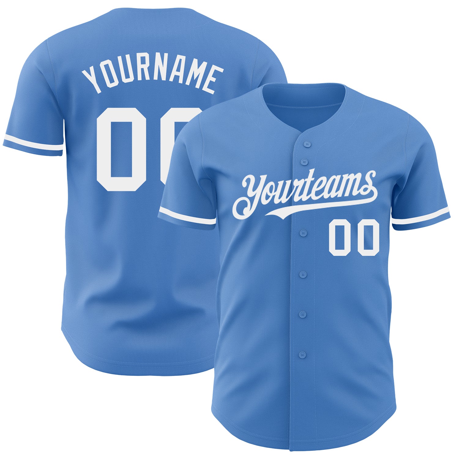 Personalized Powder Blue White Authentic Baseball Jersey Team Custom Name and Number