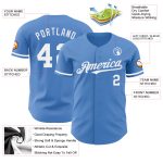 Personalized Powder Blue White Authentic Baseball Jersey Team Custom Name and Number