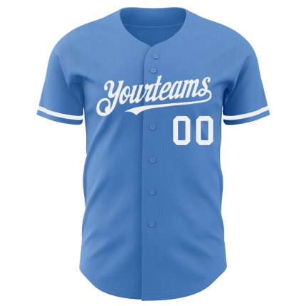 Personalized Powder Blue White Authentic Baseball Jersey Team Custom Name and Number