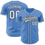 Personalized Powder Blue White-Black Authentic Baseball Jersey Team Custom Name and Number
