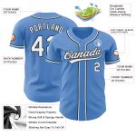 Personalized Powder Blue White-Black Authentic Baseball Jersey Team Custom Name and Number
