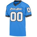 Personalized Powder Blue White-Black Mesh Authentic Throwback Football Jersey Team Custom Name and Number
