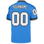 Personalized Powder Blue White-Black Mesh Authentic Throwback Football Jersey Team Custom Name and Number