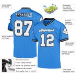 Personalized Powder Blue White-Black Mesh Authentic Throwback Football Jersey Team Custom Name and Number