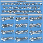 Personalized Powder Blue White-Black Performance Vapor Golf Polo Shirt Team Custom Name and Number