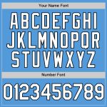 Personalized Powder Blue White-Black Performance Vapor Golf Polo Shirt Team Custom Name and Number
