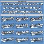 Personalized Powder Blue White-Black Two-Button Unisex Softball Jersey Team Custom Name and Number