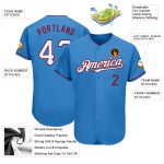 Personalized Powder Blue White-Crimson Authentic Baseball Jersey Team Custom Name and Number