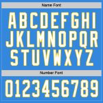 Personalized Powder Blue White-Gold Hockey Jersey Team Custom Name and Number