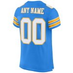 Personalized Powder Blue White-Gold Mesh Authentic Football Jersey Team Custom Name and Number