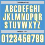 Personalized Powder Blue White-Gold Performance T-Shirt Team Custom Name and Number
