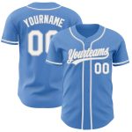 Personalized Powder Blue White-Gray Authentic Baseball Jersey Team Custom Name and Number