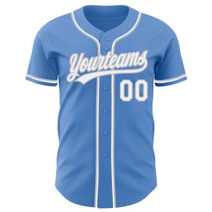 Personalized Powder Blue White-Gray Authentic Baseball Jersey Team Custom Name and Number