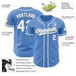 Personalized Powder Blue White-Gray Authentic Baseball Jersey Team Custom Name and Number