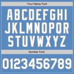 Personalized Powder Blue White-Gray Two-Button Unisex Softball Jersey Team Custom Name and Number