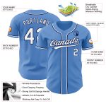 Personalized Powder Blue White-Navy Authentic Baseball Jersey