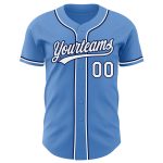 Personalized Powder Blue White-Navy Authentic Baseball Jersey