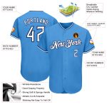Personalized Powder Blue White-Navy Authentic Baseball Jersey Team Custom Name and Number