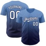 Personalized Powder Blue White-Navy Authentic Fade Fashion Baseball Jersey