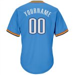 Personalized Powder Blue White-Navy Authentic Throwback Rib-Knit Baseball Jersey Shirt Team Custom Name and Number