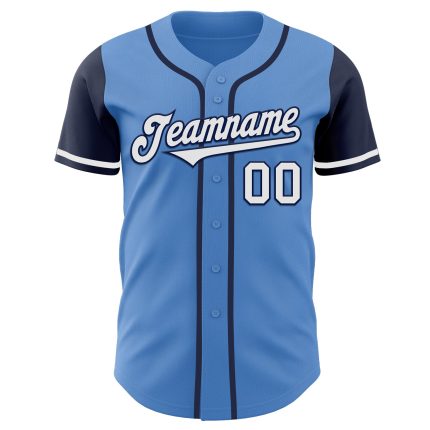 Personalized Powder Blue White-Navy Authentic Two Tone Baseball Jersey Team Custom Name and Number