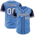 Personalized Powder Blue White-Navy Authentic Two Tone Baseball Jersey Team Custom Name and Number