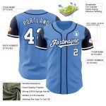 Personalized Powder Blue White-Navy Authentic Two Tone Baseball Jersey Team Custom Name and Number
