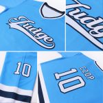 Personalized Powder Blue White-Navy Hockey Jersey Team Custom Name and Number