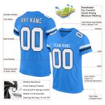 Personalized Powder Blue White-Navy Mesh Authentic Football Jersey