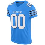 Personalized Powder Blue White-Navy Mesh Authentic Football Jersey Team Custom Name and Number
