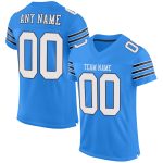 Personalized Powder Blue White-Navy Mesh Authentic Football Jersey Team Custom Name and Number