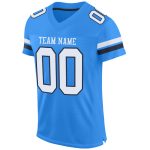Personalized Powder Blue White-Navy Mesh Authentic Football Jersey