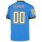 Personalized Powder Blue White-Navy Mesh Authentic Throwback Football Jersey Team Custom Name and Number