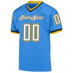 Personalized Powder Blue White-Navy Mesh Authentic Throwback Football Jersey Team Custom Name and Number